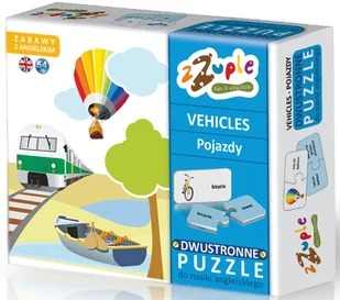 zzuple DWUSTRONNE PUZZLE DO NAUKI ANGIELSKIEGO-POJAZDY VEHICLES - Pomoce naukowe - miniaturka - grafika 2