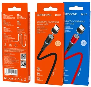 BOROFONE Borofone kabel ładowania USB-A do micro USB z końcówką magnetyczną i podświetleniem czarny BFO-BU16-M-B - Kable USB - miniaturka - grafika 4