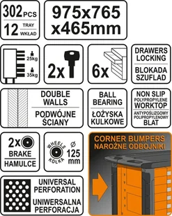 656 65669919 Wózek szafka serwisowa z narzędziami 6 szuflad 302 narzędzia wymiary 77x46x90 cm) 69919-uniw - Podnośniki 656 65669919 Wózek szafka serwisowa z narzędziami 6 szuflad 302 narzędzia wymiary 77x46x90 cm) 69919-uniw - Podnośniki - miniaturka - grafika 10