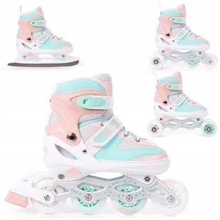 Łyżworolki Regulowane 4w1 Rolki Wrotki Łyżwy 34-37 - Rolki - miniaturka - grafika 2