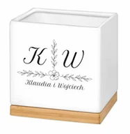 Donice - Blumfeldt Murrano Personalizowana kwadratowa z napisem dla pary na ślub PDC2-026 - miniaturka - grafika 1