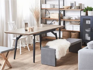 BLmeble Rozkładany stół do jadalni 140/180 x 80 cm ciemne drewno z czarnym BARBOSA 4251682243513 - Stoły - miniaturka - grafika 2