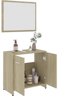 vidaXL vidaXL 3-częściowy zestaw mebli łazienkowych, dąb sonoma, płyta 8720286166116 - Meble łazienkowe - miniaturka - grafika 3
