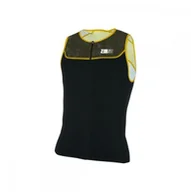 Koszulki sportowe męskie - Zerod Koszulka triathlonowa START TRISINGLET 2020 czarno-żółta - miniaturka - grafika 1