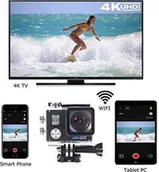 Kamery sportowe - GSM City Kamera KAMERA SPORTOWA WIFI 4K ZANURZENIE 30M CZARNA 12293-uniw - miniaturka - grafika 1