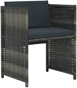 vidaXL 3-cz. zestaw mebli bistro z poduszkami, rattan PE, szary - Meble ogrodowe - miniaturka - grafika 7