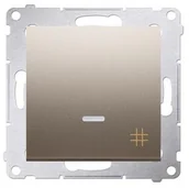Wyłączniki światła i elektryczne - Kontakt Kontakt_Simon Łącznik krzyżowy z podświetleniem LED (moduł) 10AX. 250V. szybkozłącza złoty mat DW7L.01/44 - miniaturka - grafika 1
