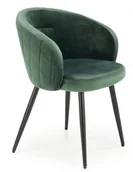 Krzesła - Halmar Krzesło tapicerowane z podłokietnikami velvet ciemna zieleń K430 czarne nogi - miniaturka - grafika 1