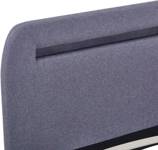 vidaXL Rama łóżka LED, jasnoszara, tkanina, 160 x 200 cm - Łóżka - miniaturka - grafika 6