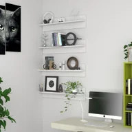 Szafki RTV - vidaXL Półki ścienne 4 szt. białe 80 x 11,5 x 18 cm płyta wiórowa 807334 - miniaturka - grafika 1