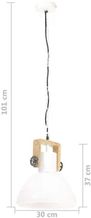 VidaXL Industrialna lampa wisząca, 25 W, biała, okrągła, 30 cm, E27 320539  VidaXL - Lampy pozostałe - miniaturka - grafika 11