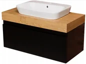 Szafki łazienkowe - Czarna szafka z blatem i umywalką 100/50 seria Cassini Cz CAS-C-U100/5 - miniaturka - grafika 1