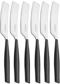 Noże kuchenne - Bugatti Glamour glnu  żywica akryl nitryl SAN firmy 021 °F32 6 Nóż do masła, 6 sztuki), stal, 16 x 20 x 3 cm, czarna GLNU-021F32/6 - miniaturka - grafika 1