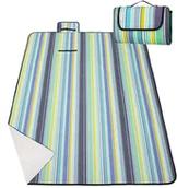 Koce piknikowe - Koc piknikowy plażowy 130x170cm mata kolorowe pasy PM027 - miniaturka - grafika 1