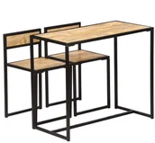 Stoły z krzesłami - vidaXL 3-częściowy zestaw jadalniany, lite drewno mango - miniaturka - grafika 1