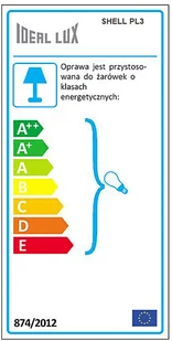 IDEAL LUX Lampa Ścienna Shell Pl3 Ambra 140179 Średnica 40,0 Wys. 12,0 - Lampy ścienne - miniaturka - grafika 3