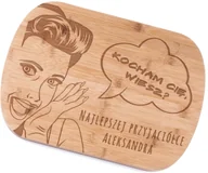 Deski do krojenia - Murrano Bambusowa Deska do Krojenia z Grawerem Kocham Cie Wiesz$20 DSK-BMB1-007 - miniaturka - grafika 1