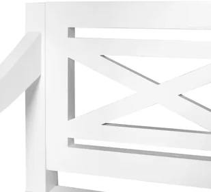 vidaXL Ławka Batavia, 136 cm, lite drewno mahoniowe, biała vidaXL - Ławki do przedpokoju - miniaturka - grafika 5