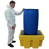 Pojemniki przemysłowe - ROMOLD Wanna Wychwytowa Głęboka Polietylenowa Romold - 225L 1 Beczka Żółty 151 L. - 400 L. Z Kratownicą 90 Cm X 70 Cm X 52,5 Cm - miniaturka - grafika 1