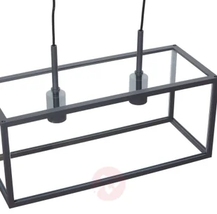 Lampenwelt com Lampa wisząca Beyza, jak latarnia, 2-punktowa - Lampy sufitowe - miniaturka - grafika 4