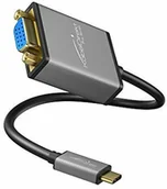 Adaptery i przejściówki - KabelDirekt KabelDirekt  adapter USB C do VGA  0,15m (obsługuje rozdzielczości do 1920×1200/60Hz, USB C 3.1 i złącze Thunderbolt 3, produkt przeznaczony do MacBooków Pro 2016/2017, MacBooka 12) 4260414845383 - miniaturka - grafika 1