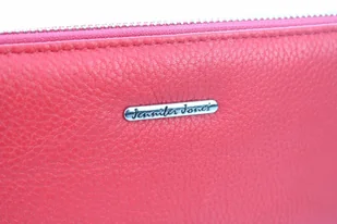 Jennifer Jones Portfel Damski Skóra Naturalna Matowy Duży Z Metalowym Suwakiem Piórnik JJ5233 - Portfele - miniaturka - grafika 2