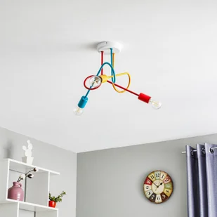 EULUNA Lampa sufitowa Oxford 3-pkt. czerwona/turkusowa - Lampy sufitowe - miniaturka - grafika 2