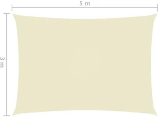 vidaXL Prostokątny żagiel ogrodowy, tkanina Oxford, 3x5 m, kremowy 135212 - Parasole ogrodowe - miniaturka - grafika 6