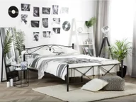 Łóżka - Beliani Łóżko czarne 180 x 200 cm metalowe ze stelażem RODEZ - miniaturka - grafika 1