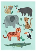 Wyposażenie pokoiku dziecięcego - Petit Monkey Petit Monkey - Poster Wild Animals 70 x 50 cm - miniaturka - grafika 1