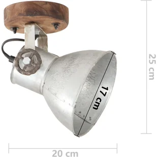 VidaXL Industrialne lampy ścienne/sufitowe 2 szt. srebrne 20x25 cm E27 320504  VidaXL - Lampy sufitowe - miniaturka - grafika 9