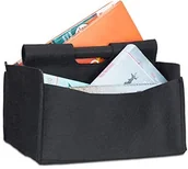 Inne meble do salonu - Relaxdays koszyk na gazety wykonany z filcu, wys. x szer. x gł.: 22 x 32 x 29 cm, 2 kieszenie, uchwyt, składany stojak na gazety, różne kolory 10021974_46 - miniaturka - grafika 1