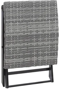 vidaXL Składany stołek, rattan PE, szary vidaXL - Pozostałe meble ogrodowe - miniaturka - grafika 4