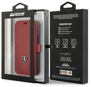 Ferrari FEOGOFLBKP12SRE iPhone 12 mini 5,4" czerwony/red book Off Track Perforated hurtel-67362-0 - Etui i futerały do telefonów - miniaturka - grafika 7