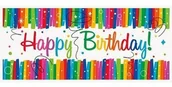 Gadżety dla niej i dla niego - Unique Baner urodzinowy Rainbow Birthday 152x68 cm 1 szt U49567 - miniaturka - grafika 1