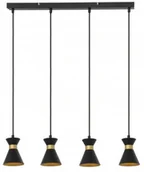 Lampy sufitowe - Reality Lampa wisząca Breda 4 płomienna czarno złota 335704-02 - miniaturka - grafika 1