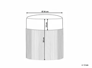 Beliani Puf z frędzlami 36 cm beżowy VIRGINIA - Taborety i hokery - miniaturka - grafika 5