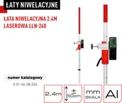 Sprzęt geodezyjny - PRO Łata Niwelacyjna 2.4m Laserowa LLN-240 3-01-06-38-124 21780 - miniaturka - grafika 1