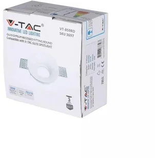 v-tac Oprawa Oczko V-TAC GIPS GU10 Wpuszczana Okrągła Biała fi.103 V-TAC VT-859RD - Oprawy, klosze i abażury - miniaturka - grafika 5