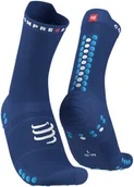 Skarpetki sportowe męskie - Compressport Skarpetki do biegania wysokie ProRacing Socks V4 niebieskie - miniaturka - grafika 1