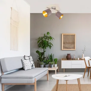 Näve Lampa sufitowa Maron 2-pkt. tkanina, brązowa/złota - Lampy sufitowe - miniaturka - grafika 2
