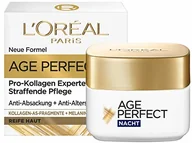 Kremy do twarzy - L'Oréal Paris Ujędrniająca pielęgnacja na noc do skóry dojrzałej, przeciwzmarszczkowa pielęgnacja nawilżająca przeciw przebarwieniom starczym, z fragmentami kolagenowymi Age Perfect Pro-Kolagenowy, 50 - miniaturka - grafika 1