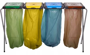 Metalowy Stojak Kosz do Segregacji Śmieci 4x120L - Kosze na śmieci - miniaturka - grafika 5