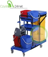 Wózki serwisowe - Zestaw serwisowy do sprzątania z kuwetami i uchwytem na worek z tworzywa ZSP02 - miniaturka - grafika 1