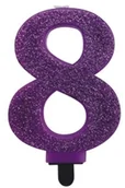 Dekoracje i nakrycia stołu na imprezę - MK TRADE SWIECZKI URODZINOWE CYFERKI 8 BROK SF-555-8 B/C 14038-uniw - miniaturka - grafika 1