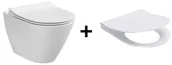 Miski WC - Cersanit City Oval New 50x36 Slim biała K35-025+K98-0146 - miniaturka - grafika 1