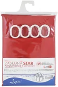 Zasłony prysznicowe - Sepio Sepio Zasłona prysznicowa Star czerwona 180 cm x 200 cm - miniaturka - grafika 1