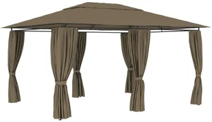 vidaXL Namiot ogrodowy z zasłonami, 4 x 3 m, taupe, 180 g/m 312232 - Pawilony ogrodowe - miniaturka - grafika 10