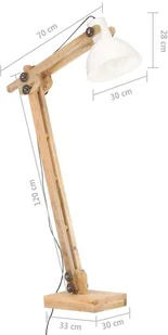 VidaXL Lampa podłogowa, biała, lite drewno mango, E27 320582 VidaXL VidaXL - Lampy sufitowe - miniaturka - grafika 11