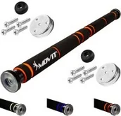 Poręcze i drążki do podciągania - Movit TwójPasaż.pl Drążek do podciągania regulowany czarno-pomarańczowy - miniaturka - grafika 1